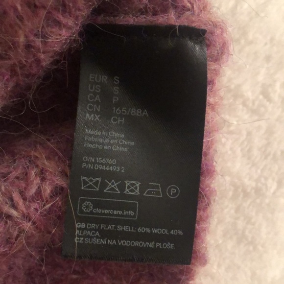 NWT wool-blend, cropped, plum, full-sleeve sweater, chunky rib sweater from H&M - Picture 6 of 12